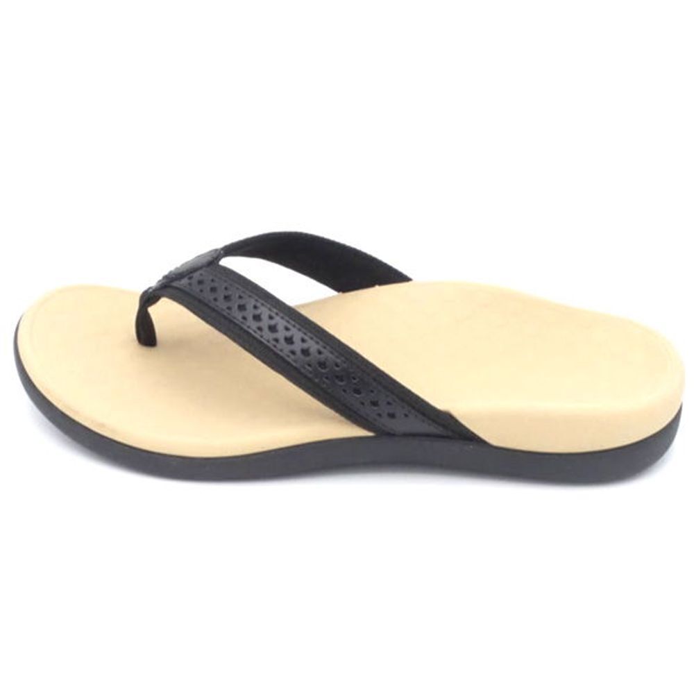 Vionic Leather Thong Sandals Tide Sally Black - Medium - Picture 3 of 5